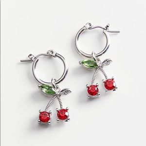 silver cherry earrings 🍒